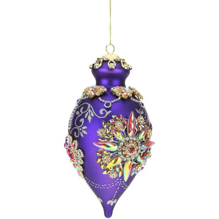 King's Jewels Egg Ornament Dark Blue 7"