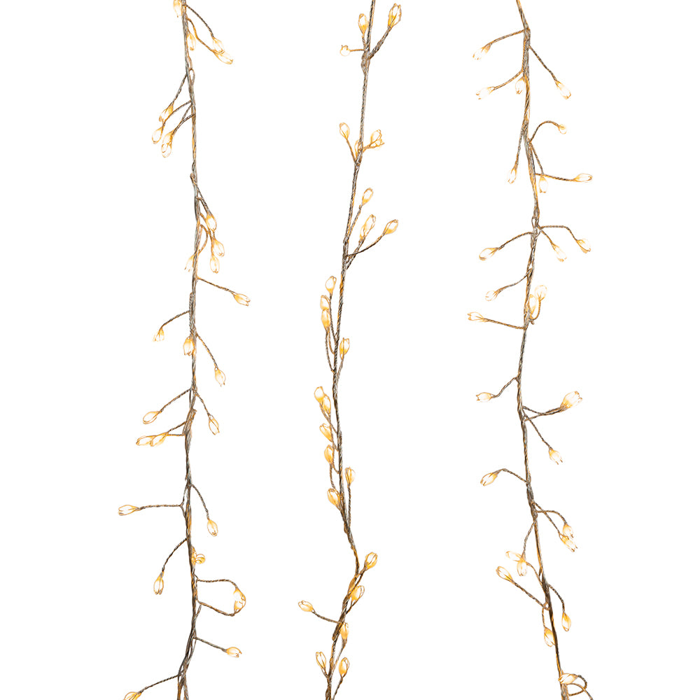 Warm White and Multi Colored LED Dual Color with Silver Wire Cluster Garland 9.8' 300 Light