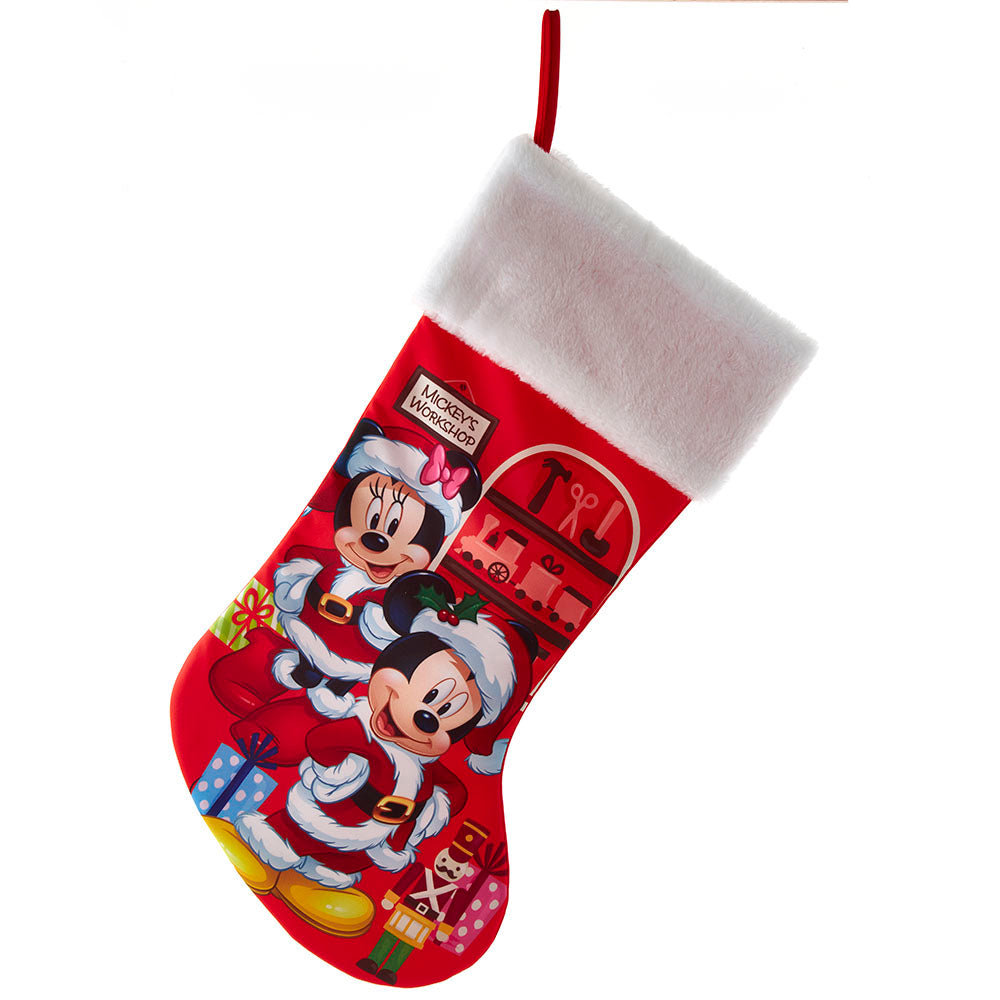 Santa Mickey & Minnie Stocking 19"