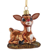 Baby Rudolph Glass Ornament 3"