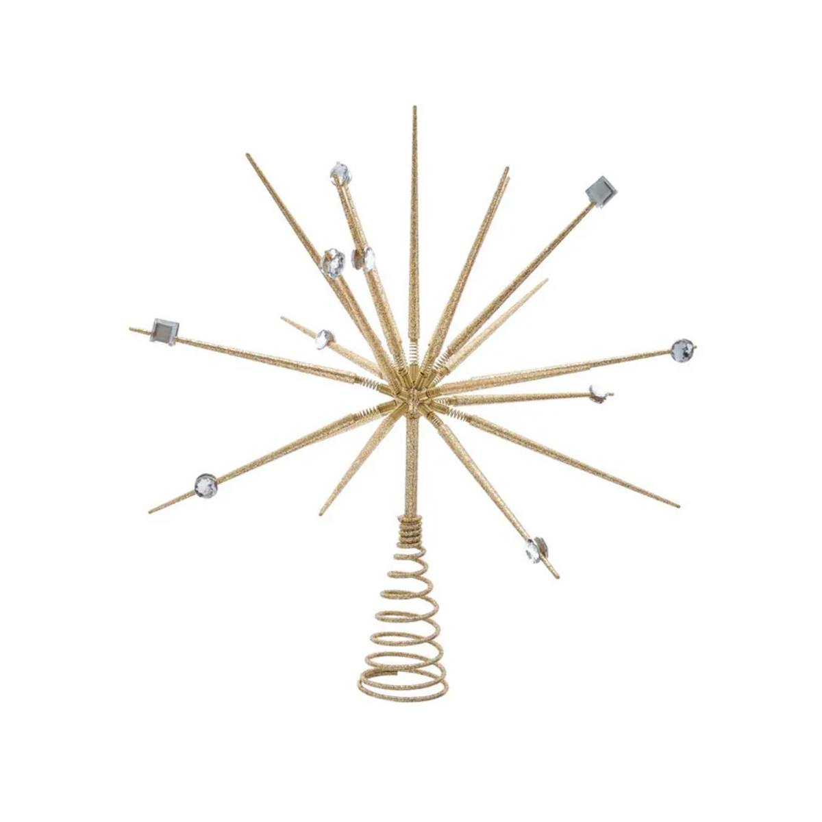 Gold Starburst with Mirrors Tree Topper 14.8"