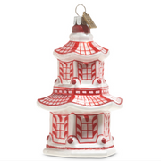 Red Pagoda Ornament 4.25"