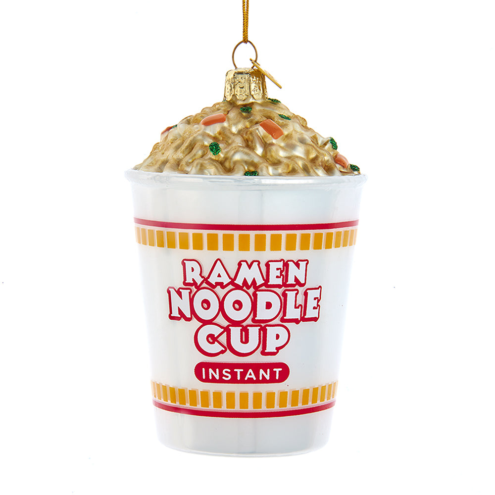 Ramen Noodle Cup Glass Ornament 4"