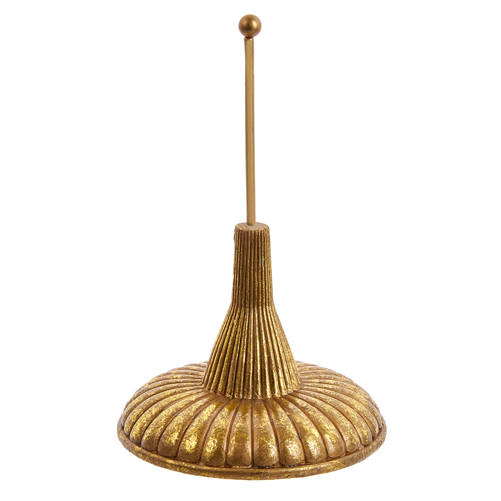 Gold Resin Finial Tree Topper Holder 7"