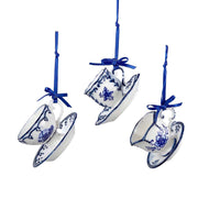Delft Blue Porcelain Tea Cup & Saucer Ornament 2" Set of 3