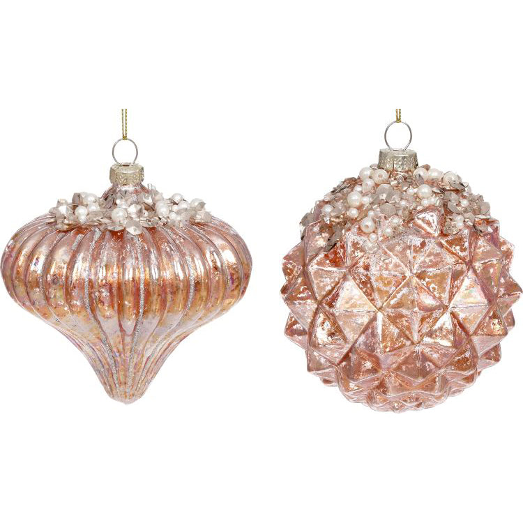Jeweled Spiral Ornament 4.5" Set of 2
