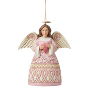 The Rose Pink Angel Holding Heart Ornament