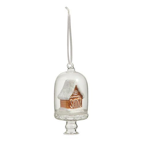 Gingerbread House in Cloche Ornament 4.5"