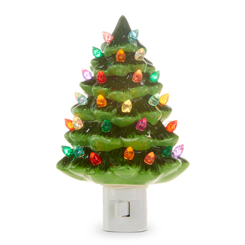 Vintage Green Tree Night Light 6"