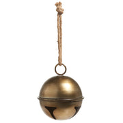 Antiqued Gold Jingle Bell Ornament 8.5"