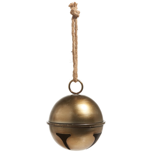 Antiqued Gold Jingle Bell Ornament 8.5"