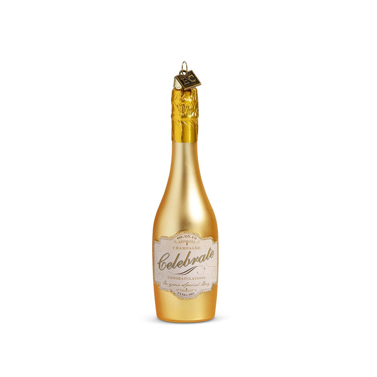 Congratulations Gold Champagne Ornament 5.75"