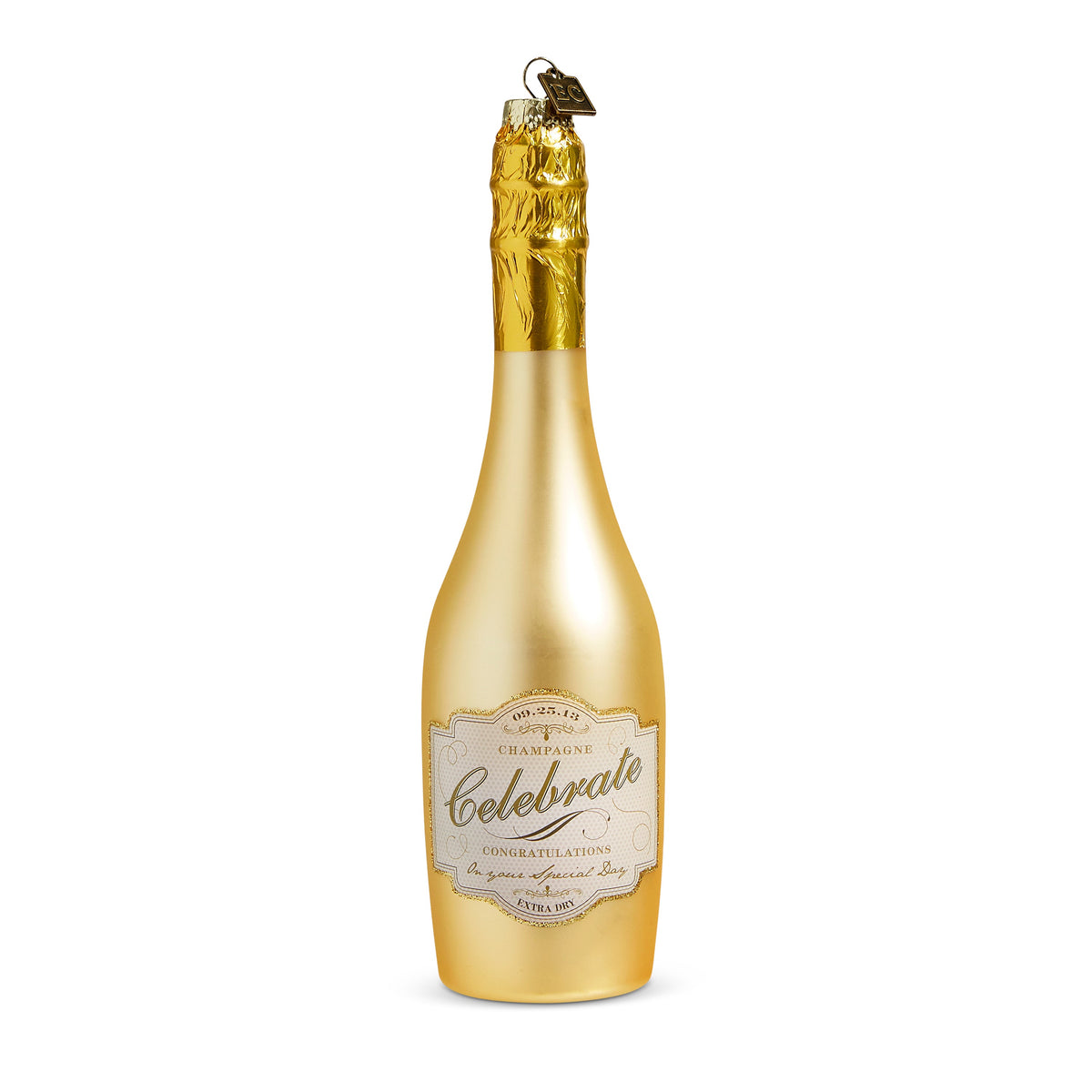 Congratulations Gold Champagne Ornament 8.25"