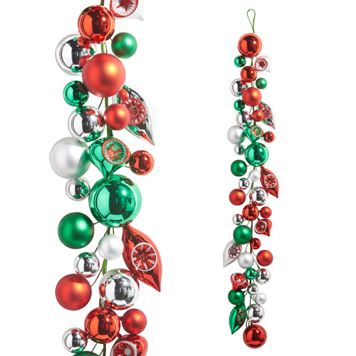 Vintage Ornament Ball Garland 4'