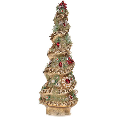 Jeweled Christmas Tree Gold 15"