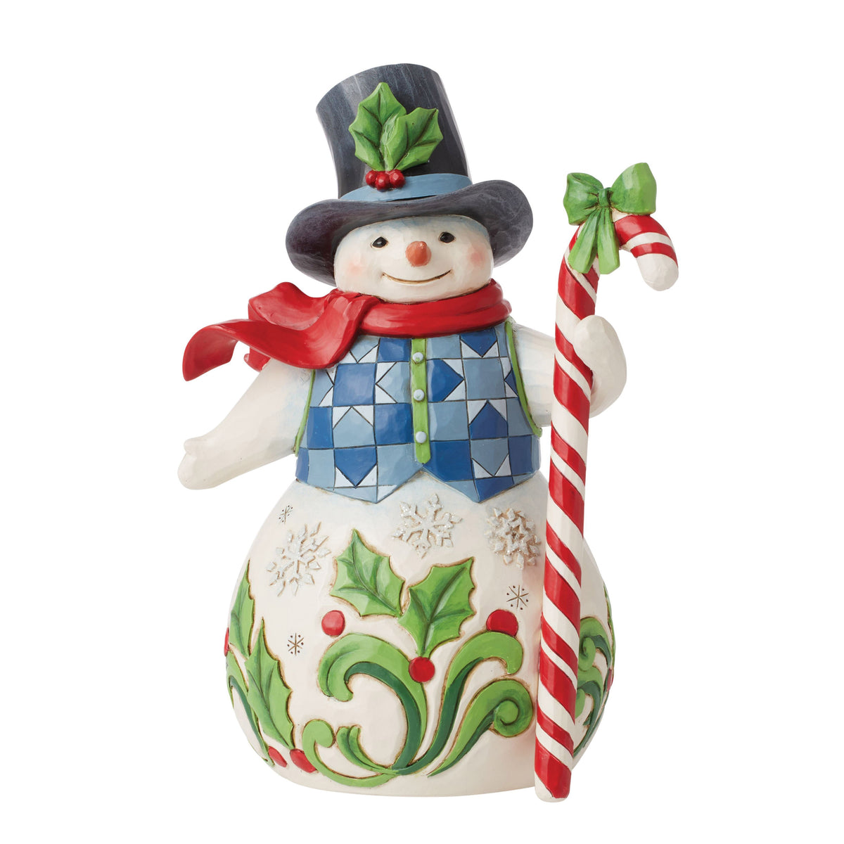 Sweet Christmas Wishes Snowman with Candy Cane for Hallmark