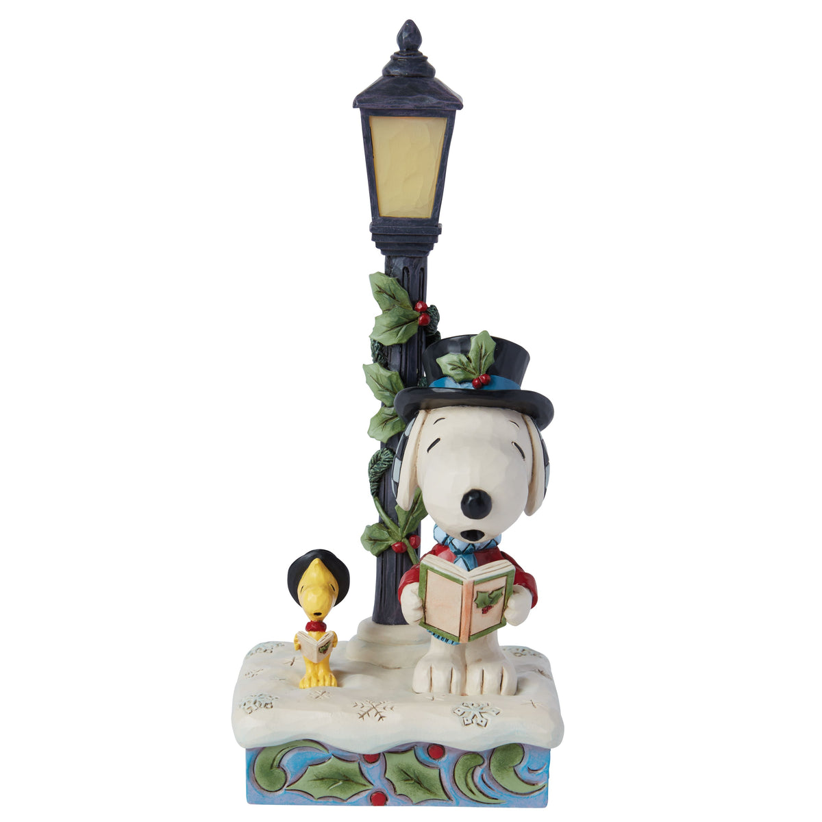 Caroling in the Snow Snoopy & Woodstock Caroling by Lamplight