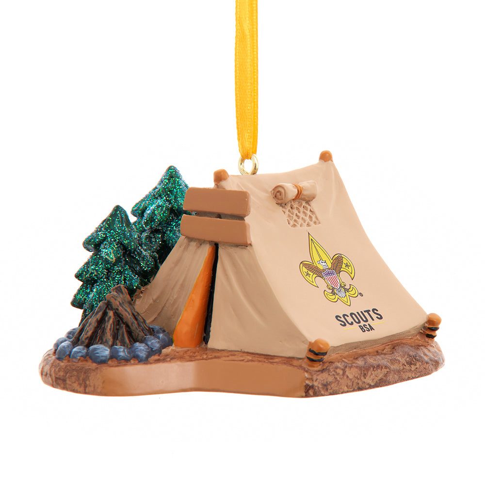 Boy Scout Tent Ornament 1.625"