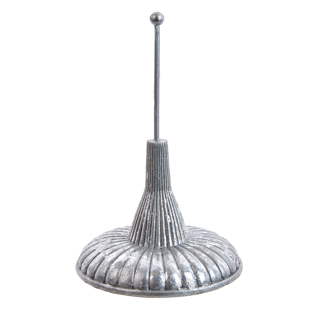 Silver Resin Finial Tree Topper Holder 7"