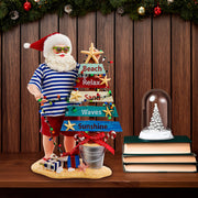 Fabriche Beach Santa with Lighted Sign 10.5"