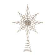 Metallic Gold and Pearl Snowflake Tree Topper 14"