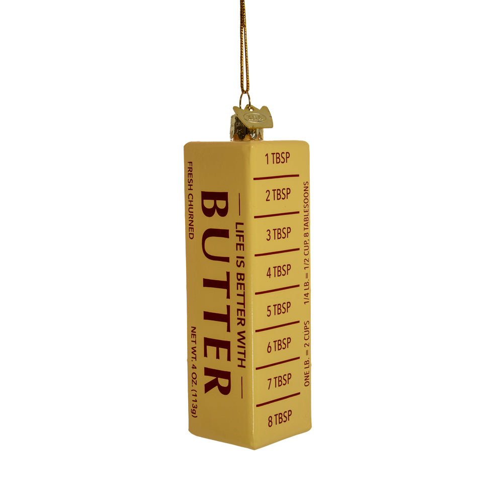 Butter Stick Glass Ornament 4.25"