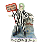 Here Comes Johnny!! Beetlejuice with LED Sign and Gravestone