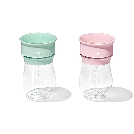 OXO Tot 360 Cup 9oz Opal and Blossom Set of 2