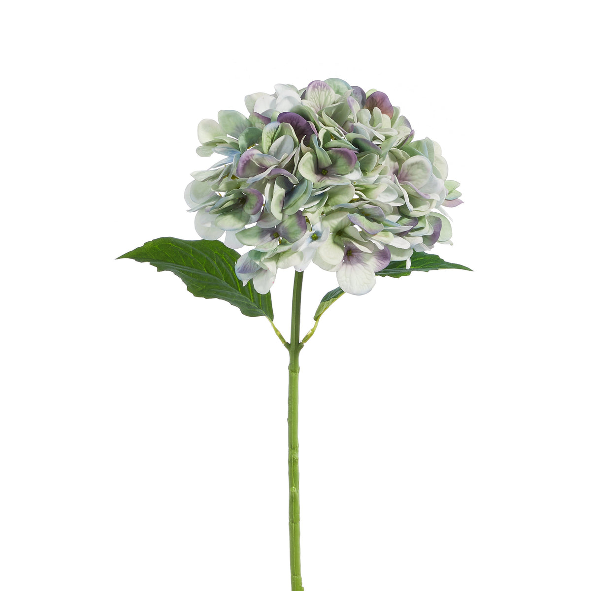 Real Touch Green and Purple Hydrangea Stem 19"