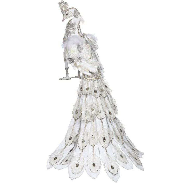 Jeweled White Peacock 57 x 28"