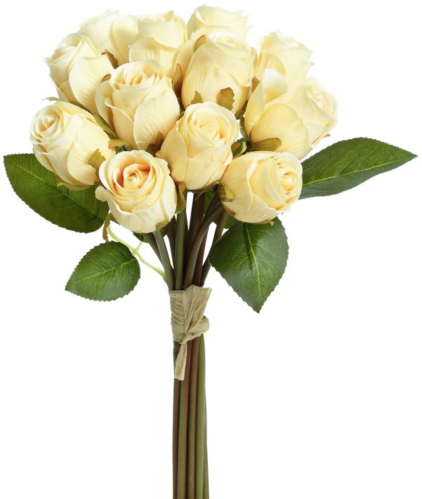 Rose Bouquet Pale Yellow 12"