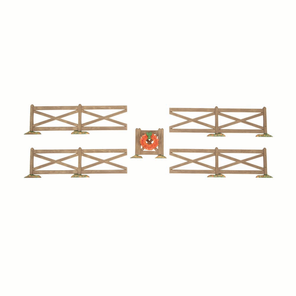 Brown Crossbuck Fence Set of 5