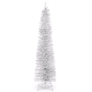 Retro Silver Unlit Tinsel Tree 7'