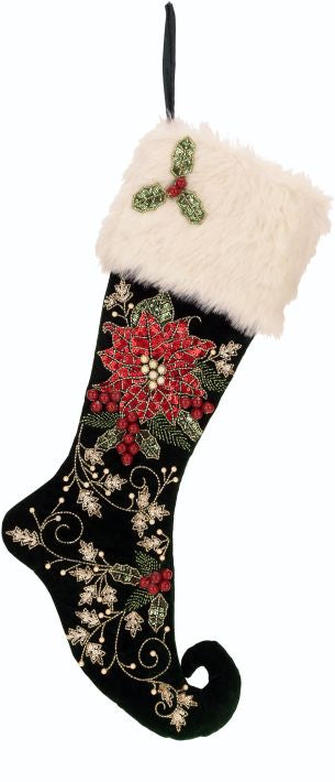 Poinsettia Dreams Stocking 25 Inches