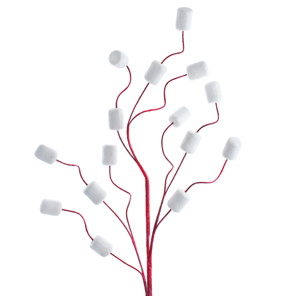 Marshmallow with Red Glitter Spray 30"