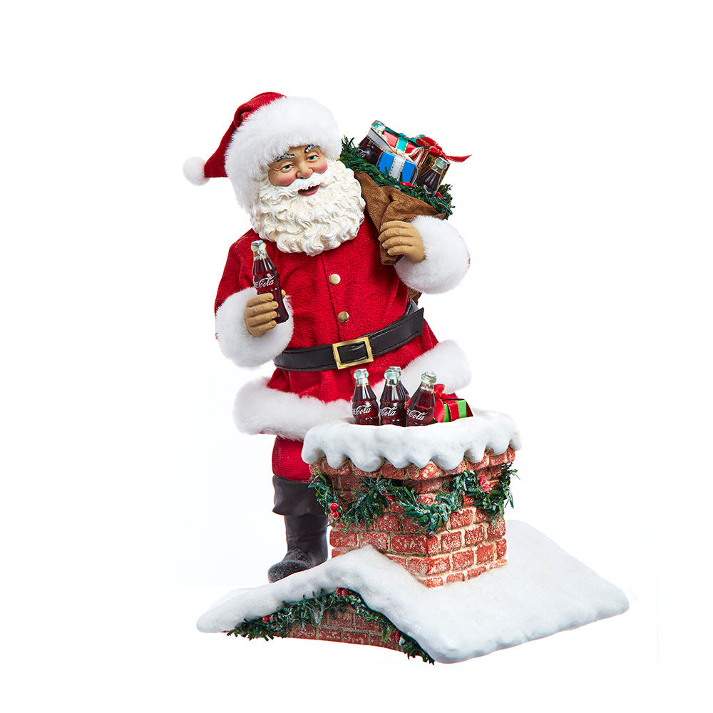 Coca Cola Santa In Chimney Table Piece 10.5"