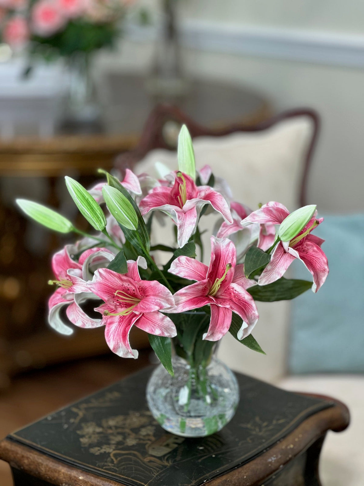 Natural Touch Majestic Star Gazer Lily Stem Purple 23 Inches Set of 6