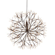 Floral Starburst Lighted Orb with Brown Wire 18"