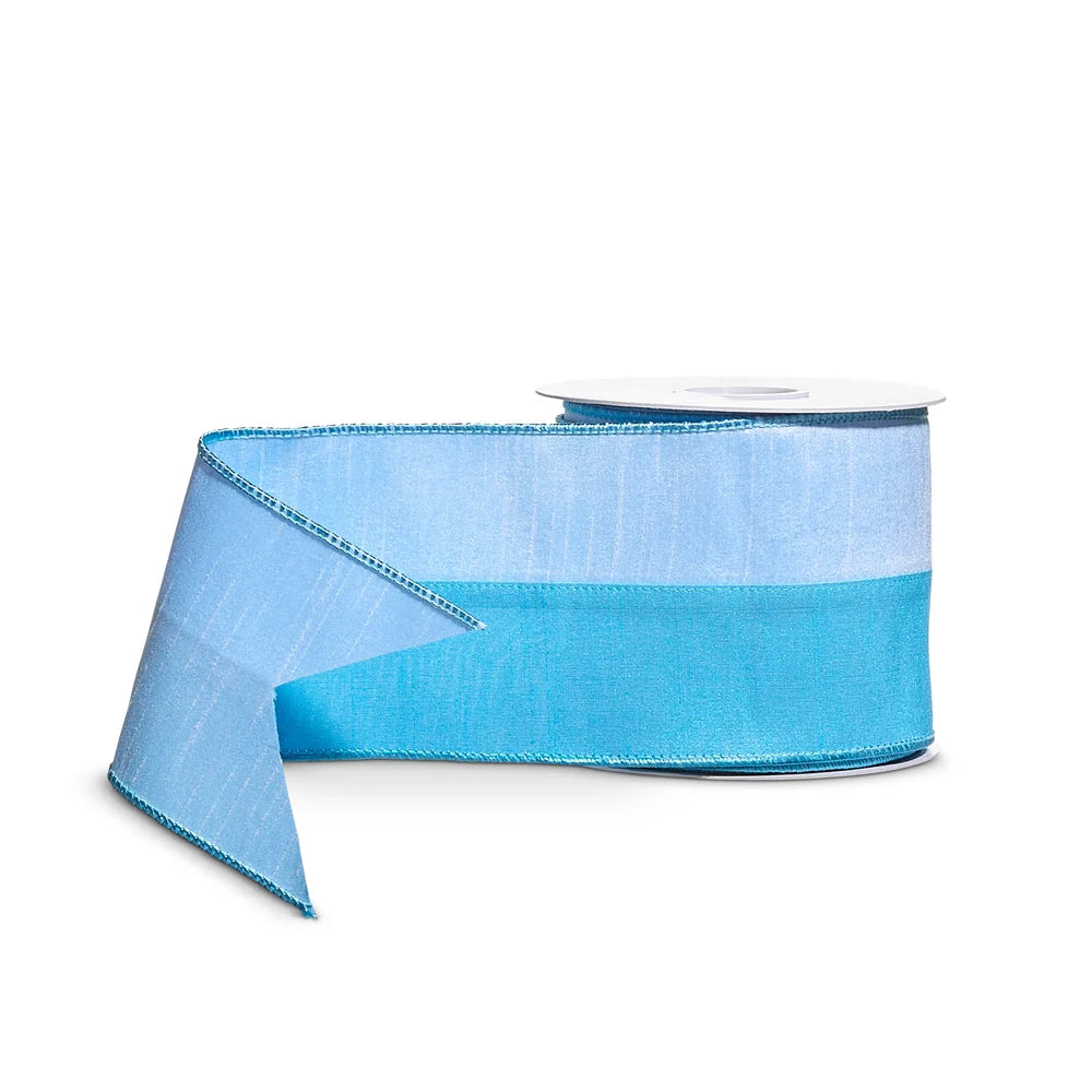 Blue Two-Tone Velvet Wired Ribbon 4 Inches x 10 Yards