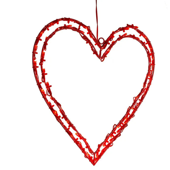 Red LED Light Heart Wall Decor 12"