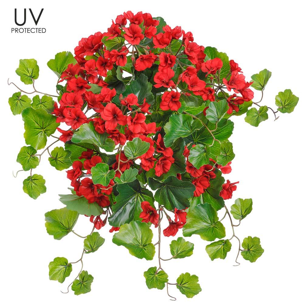 UV Protected Red Geranium Bush 24"