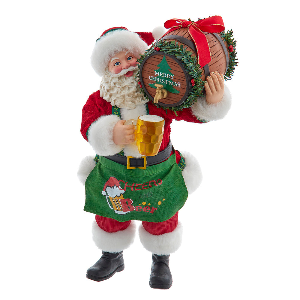 Fabriche Beer Santa with Barrel 10.5 Inches