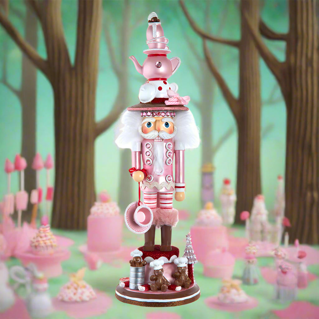 Hollywood Pink Tea Party Nutcracker 18"