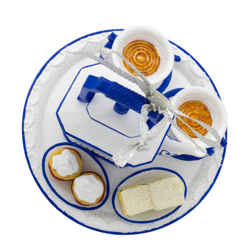 Afternoon Delft Blue Tea Set Ornament 4 Inches
