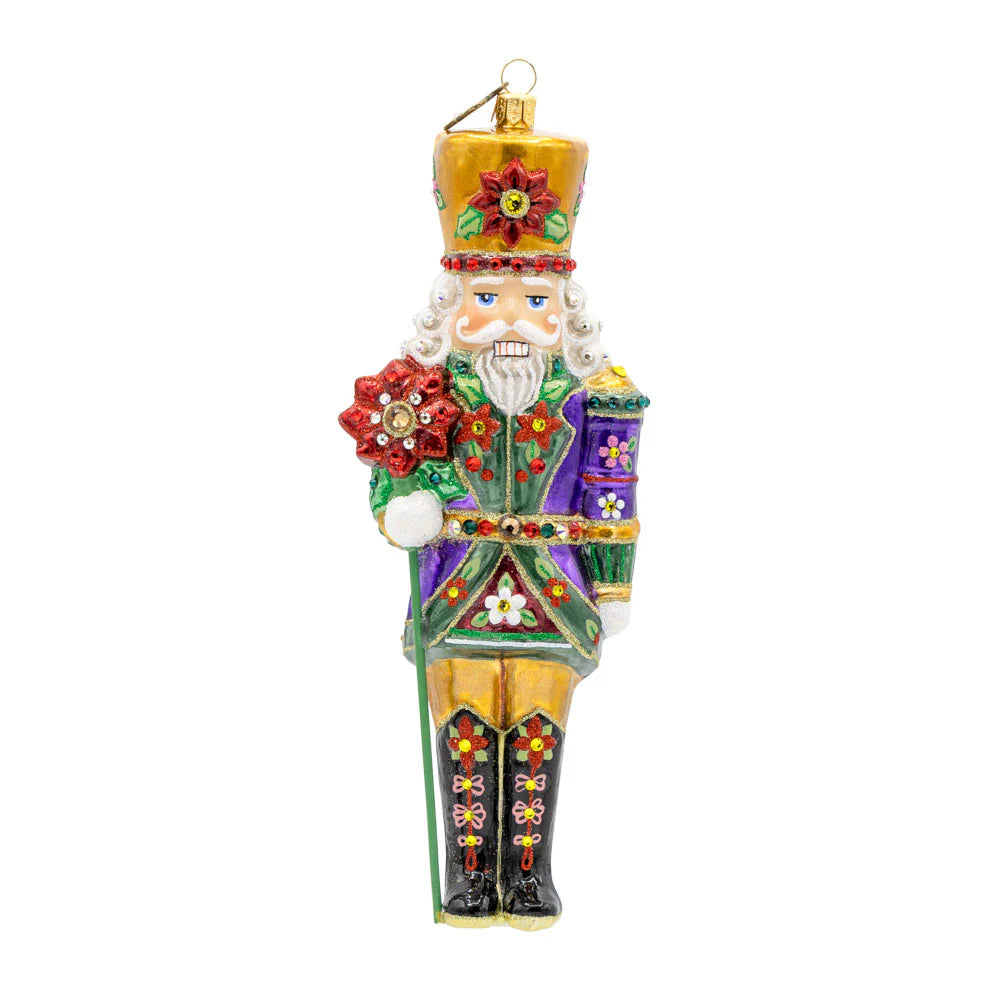 Poinsettia Nutcracker Ornament