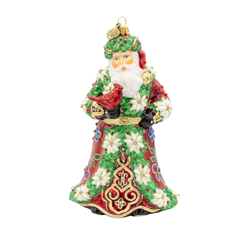 Floral Santa Ornament